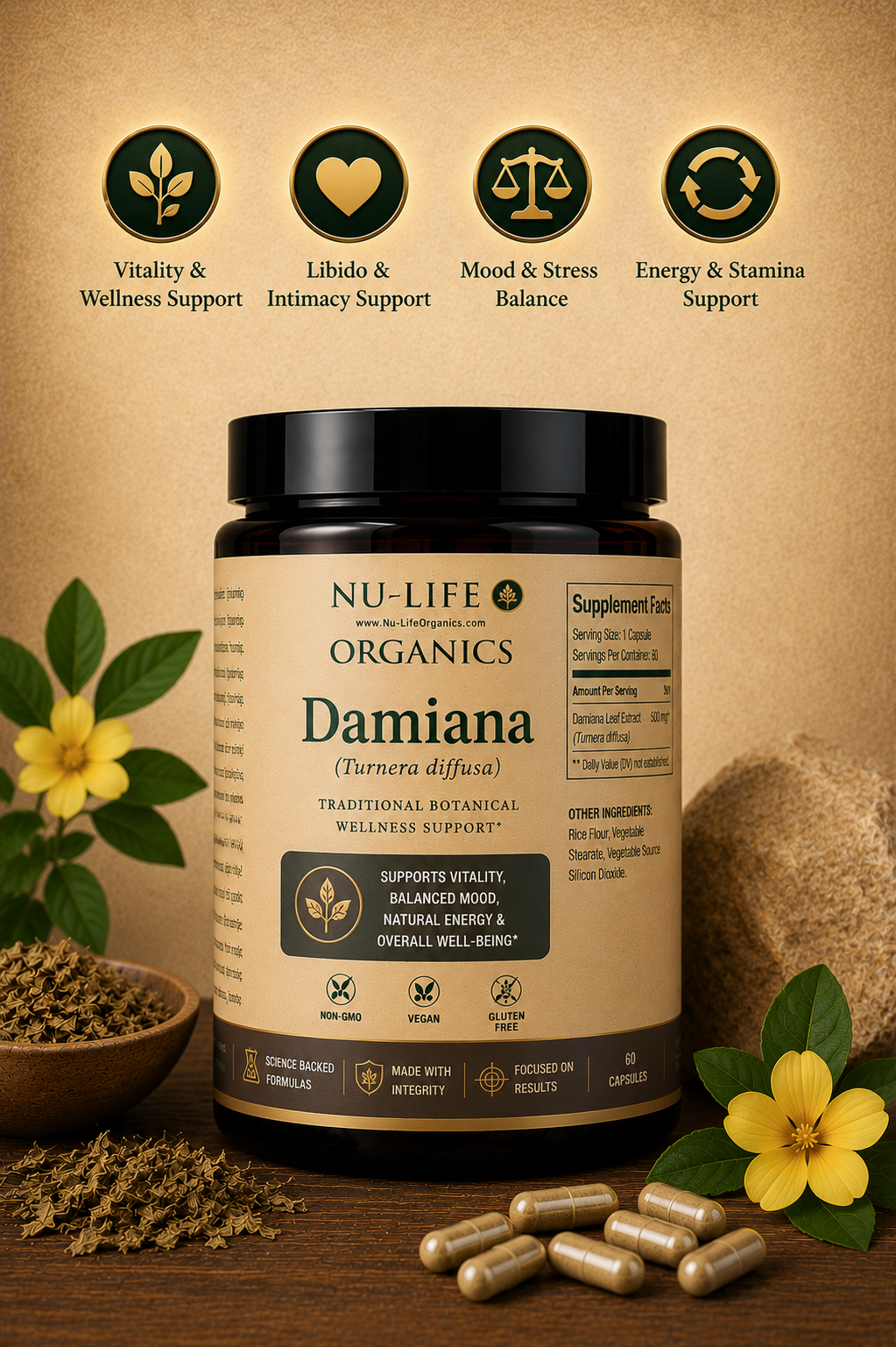Damiana (Turnera Diffusa) (60 Count)